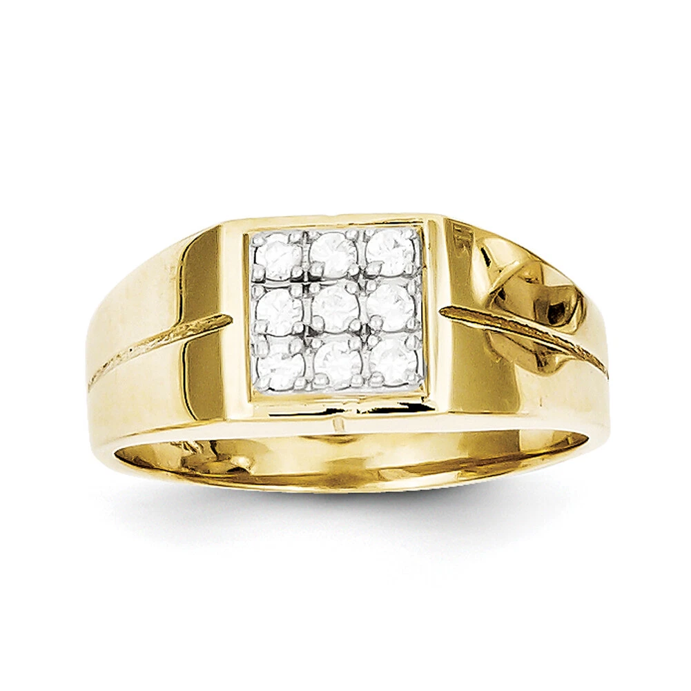 10k Yellow Gold Men s CZ Ring 10C1307 Size 11