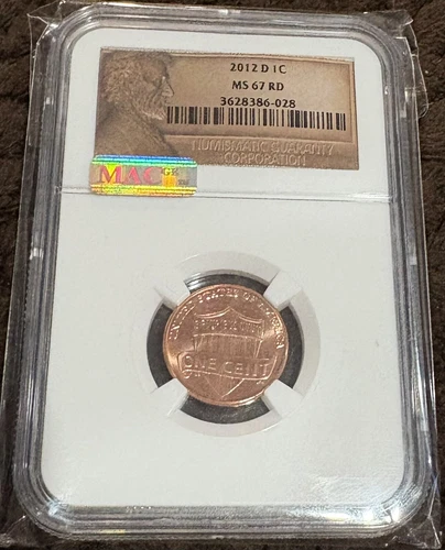 2012 D LINCOLN CENT SHIELD NGC MS67 RED