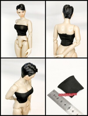 1/6 Black Vest Tops Chest Wrap Bra Clothes For 12'' Female PH TBL JO Figure Body