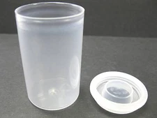 50 New Clear Empty Plastic 35mm Film Tubs Cans Canisters with Caps FREE SHIPPING