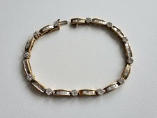 18k Gold Bracelet With Total 4 Caret Diamonds In Unusual Design With Baguettes