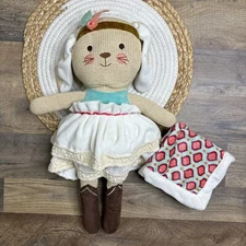 Levtex Baby Boho Bunny Ruby Plush with Security Blanket 18” Baby Toy