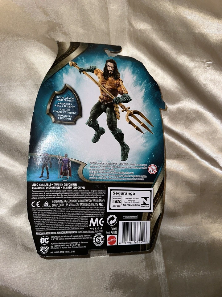 DC 美泰 Aquaman Jason Momoa 动作雕像 全新 全新带盒 — 第 2/3 张图片