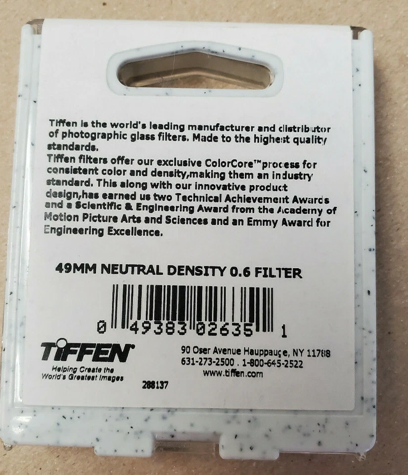 Tiffen 49mm Neutral Density ND .6 Black Satin Screw In Filter - Image 2 of 2