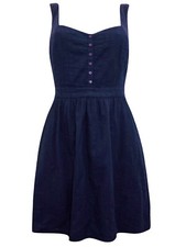 Ladies Fat Face Navy Pure Cotton Textured Fit and Flare Dress - RRP �49.99