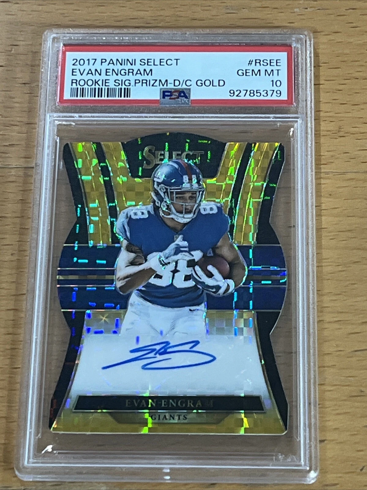 Evan Engram Panini Select Rookie Signatures Prizm #RSEE Die-Cut Gold
