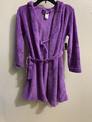 Joe Boxer Girls Fleece Robe Sleepwear Purple Panda Size Med 7/8 NWT