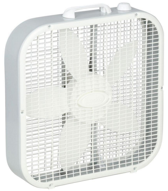 Lasko box fan 3 speed floor white large quiet portable square window