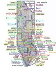 MANHATTAN NEIGHBORHOOD MAP New York City Glossy Poster Picture Photo Print