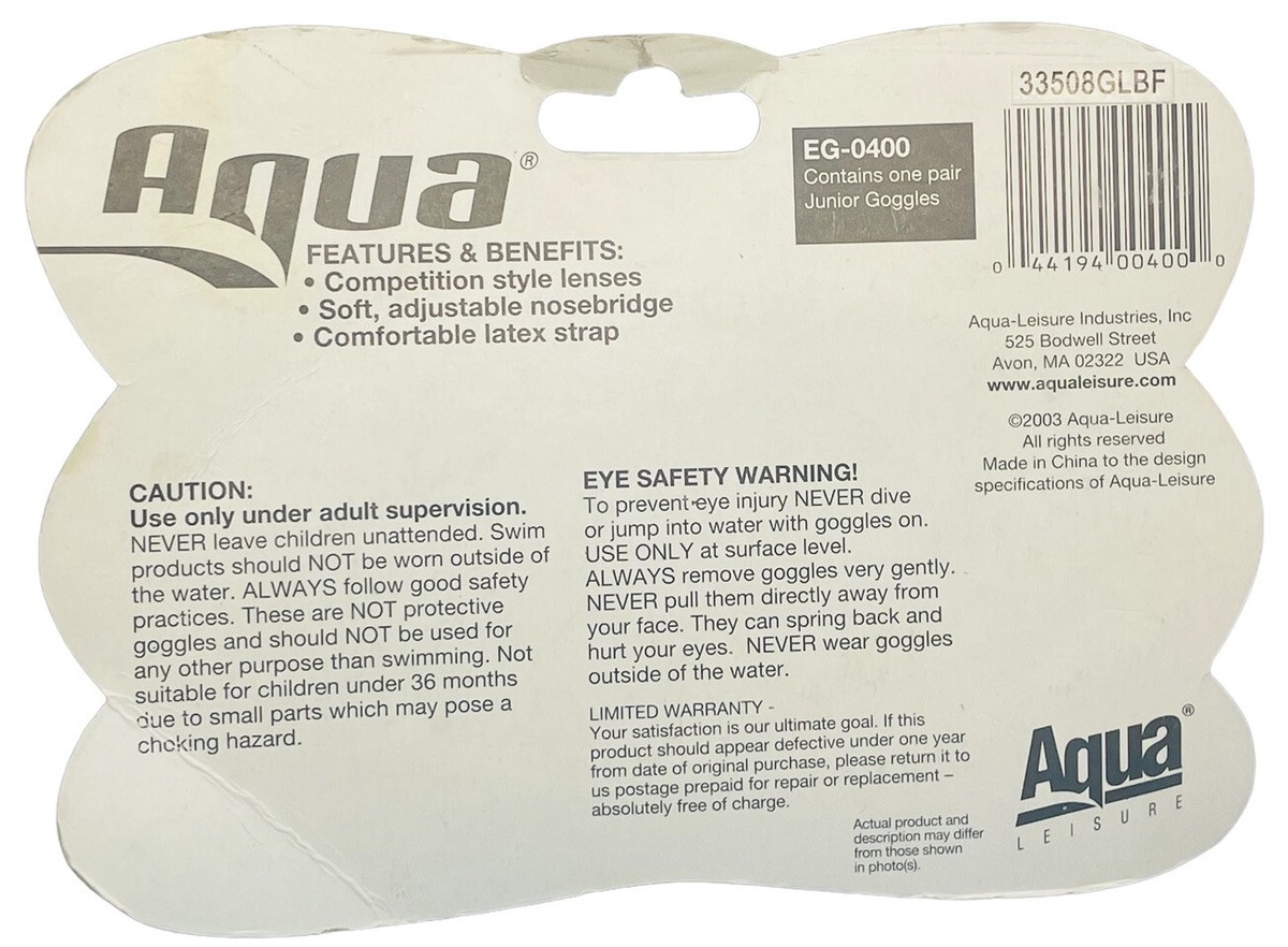 Aqua Play Leisure Soft Adjustable Swim Goggles Junior Yellow Aqua Play Leisure Soft Adjustable Swim Goggles Junior Yellow