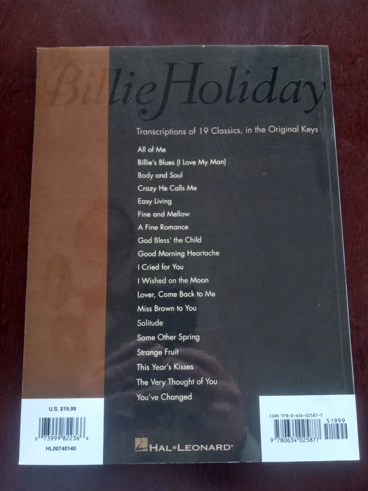 Billie Holiday Original Keys for Singers Vocal Sheet Music Book - Image 3 of 3