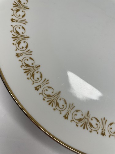 Sheffield Fine China Dinner Plate Imperial Gold Japan 504Y White Gold Trim 10” - Picture 3 of 5