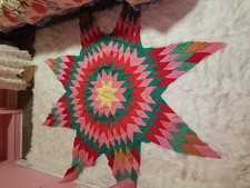 Vintage 1930&rsquo;s Large Handmade Quilt Top STAR OF BETHLEHEM or TEXAS STAR 81 X 81