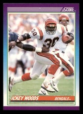 1990 Score #130 Ickey Woods Sharp Corners, Clean Surface