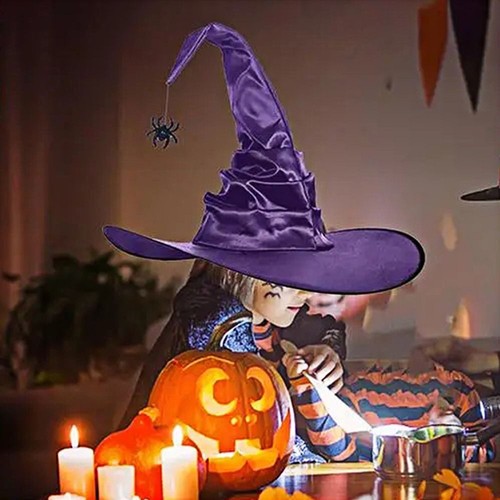 Murciélago Plegable Mago Gorra Púrpura Halloween Bruja Sombreros Simple Rendimiento Accesorios - Imagen 4 de 8