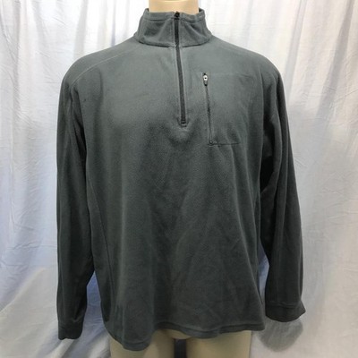 L.L. Bean Fleece Gray Half Zip Up Jacket Mens Size XL