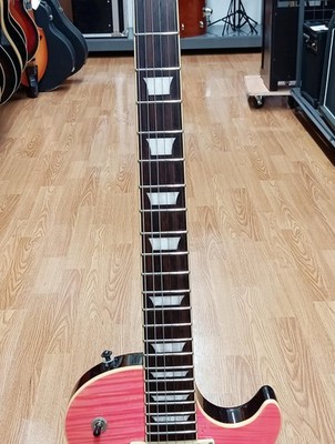 BURNY LSD-55N Les Paul type Pink burst Electric Guitar Used From