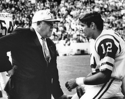 #ad 1969 JOE NAMATH amp; Coach WEEB EWBANK 5x7 Borderless Photo NY JETS 185 b $7.97
