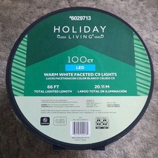 Holiday Living Christmas Lights 100 CT Decorator C9 Warm White LED 67 FT NEW