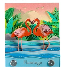 Siweme 3D Flamingo Memo Pad Artistic Design Hand-Bound 100 Sheets