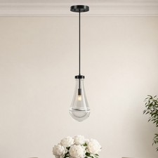 12 inch Light Black Raindrop LED Pendant Chandelier Kitchen Living Room Fixture