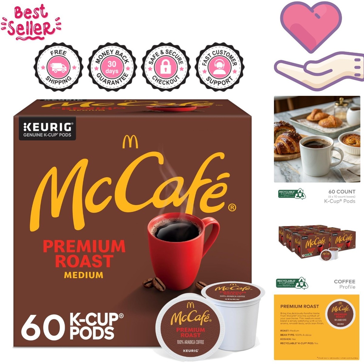 Roast Coffee Pods - 60 Recyclable McCaf K-Cups for Home Brewing | eBay