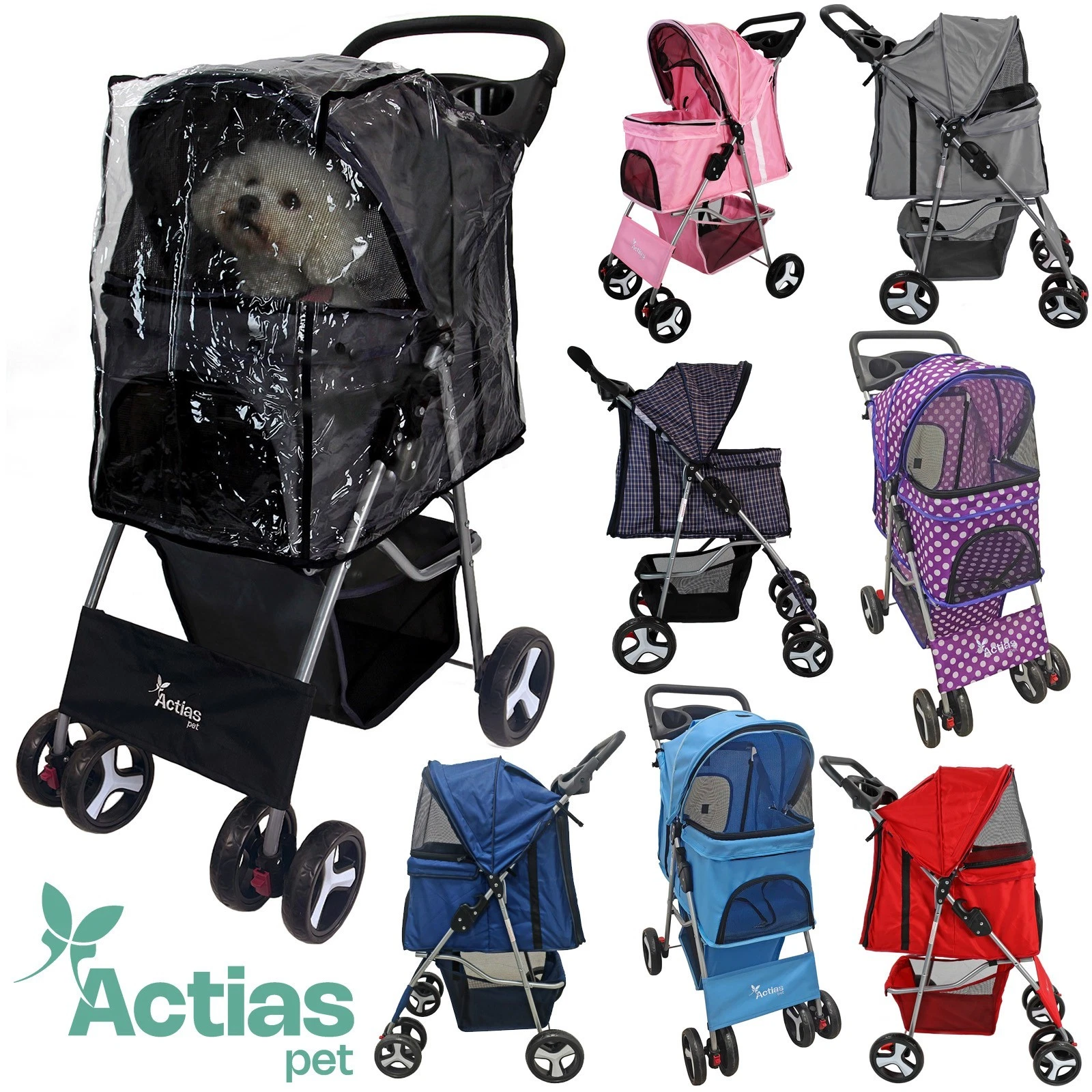 Pet Stroller Dog Cat Puppy Pram Pushchair Travel Cart Jogging Buggy Carrier