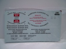 Green Bay Western GBW HO Scale WRX Sampson Canning Reefer Decal Set-DM Decals