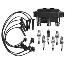 Ignition Coil + Spark Plug + Wire Set For Ford Explorer Sport Trac 4.0L V6 FD480