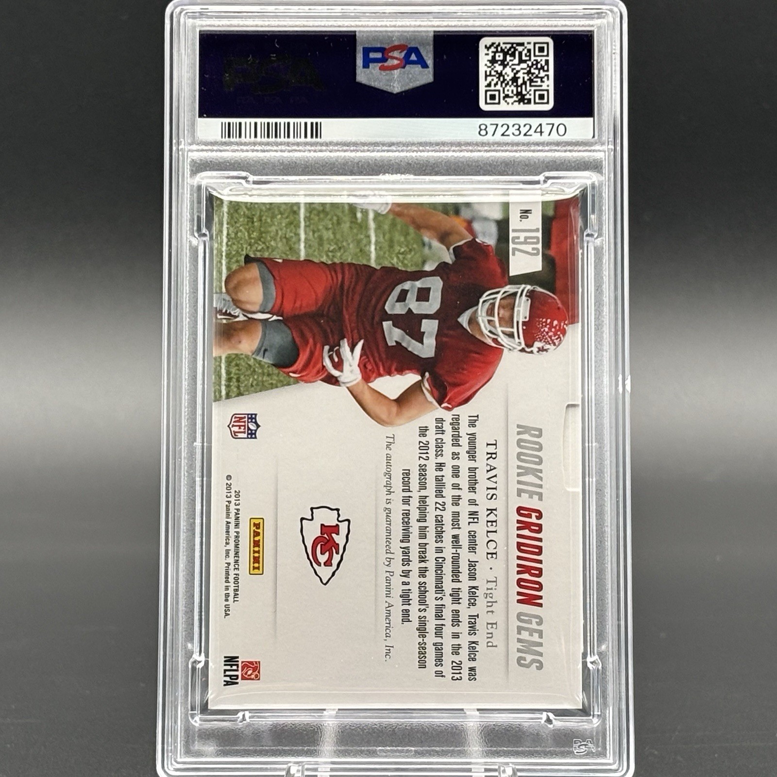 2013 PANINI Prominence TRAVIS KELCE ROOKIE PSA AUTHENTIC AUTO /200 PSA view 4