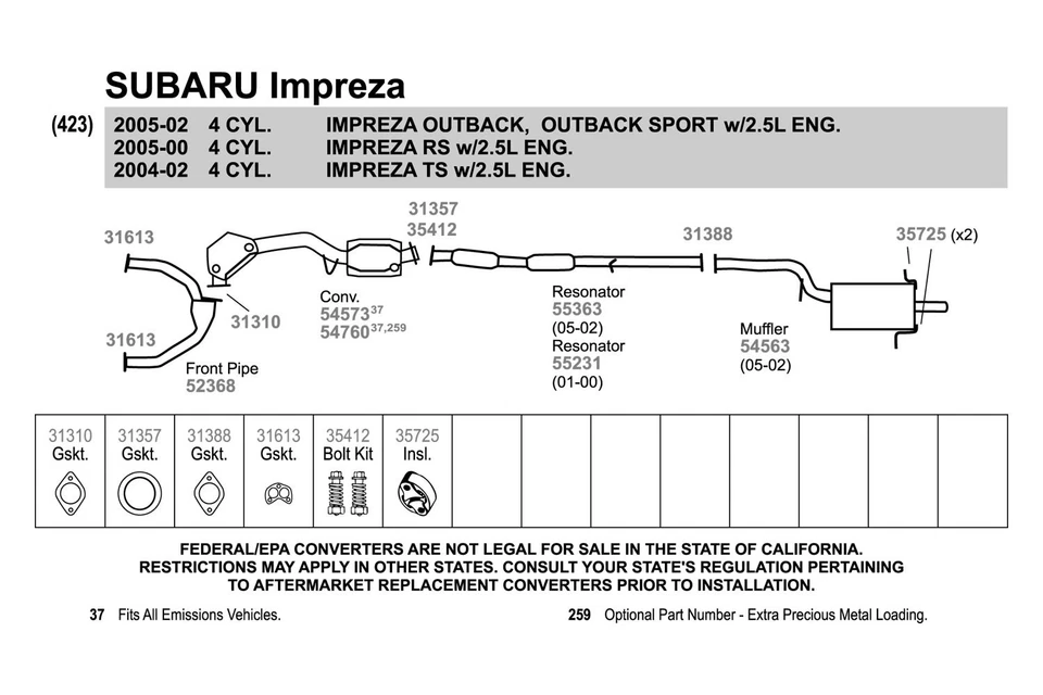 For Subaru Impreza 02-05 Walker 55363 Aluminized Steel Round Resonator Assembly Foto 3 de 4