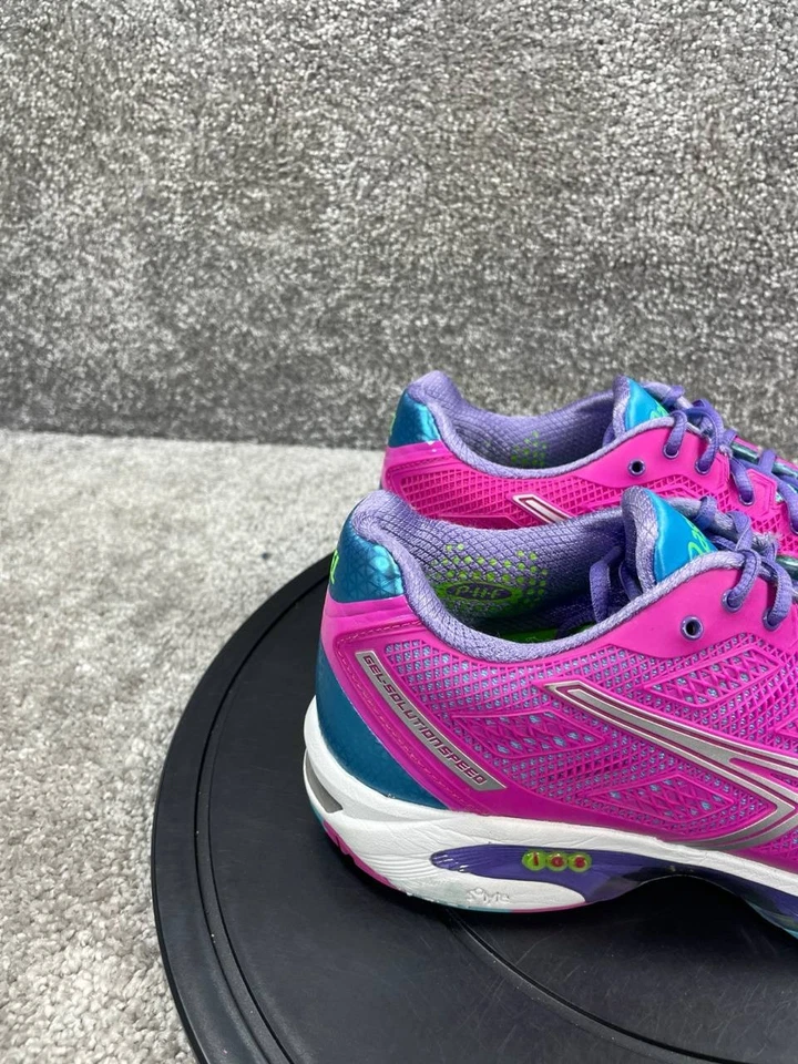 Zapatos Asics Mujer Talla 10.5 Gel-Solution Speed 2 Rosa Plata Aqua Malla Tenis Foto 3 de 4