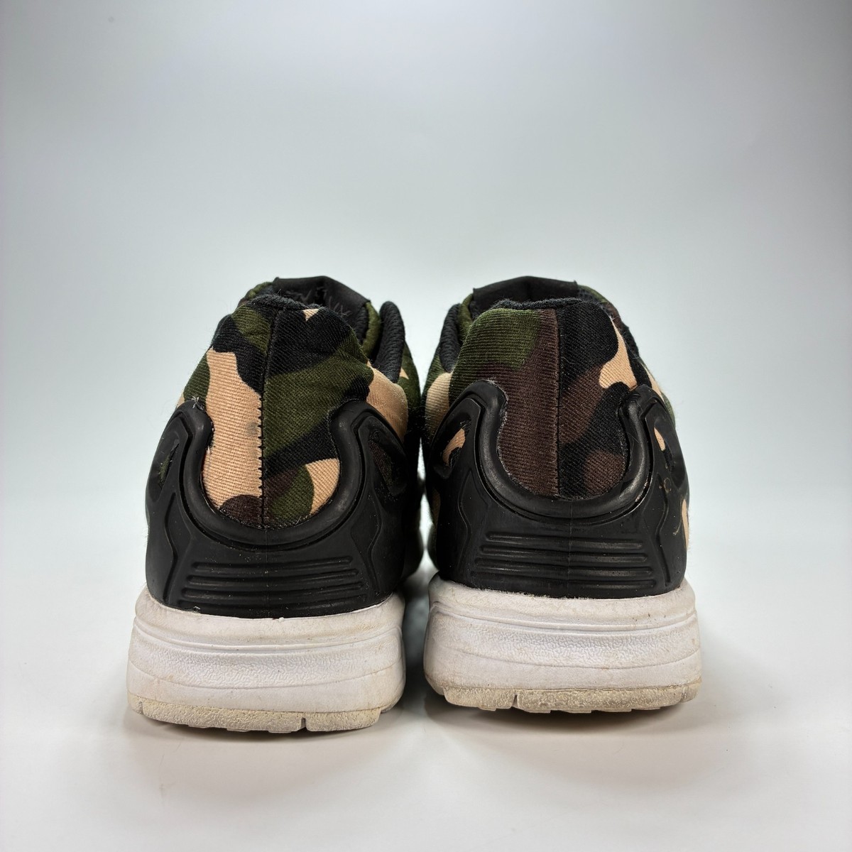 Adidas Originals ZX Flux Green Beige Camo Print Running Shoes