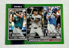 2026 Topps Series 1 American League RBI Leaders #211 GREEN /99 - Judge Raleigh