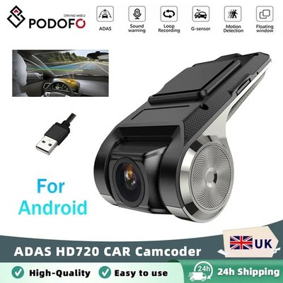 Podofo ADAS USB DVR Dash Cam for Android Car DVD Player Full HD Head Unit Record