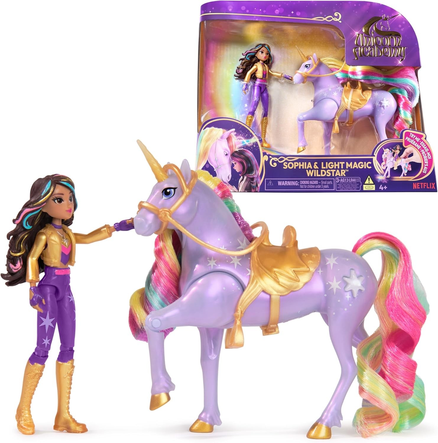 Unicorn Academy, Sophia & Light Magic Wildstar with Rainbow Light-up Effects, 2