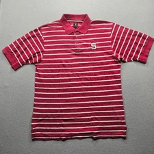 NC State Gear for Sports Men's Polo Shirt Size Large Red White Striped