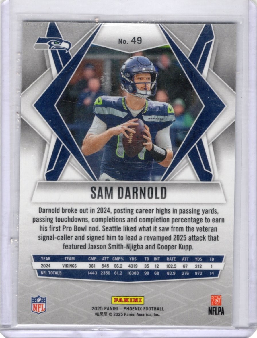 2025 Panini Phoenix #49 Sam Darnold Lazers