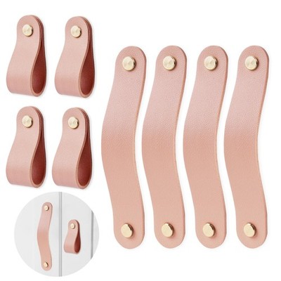 4PC Leather Handles for Furniture,4pcs Handmade Handle Furniture Knobs Leather,Vintag...