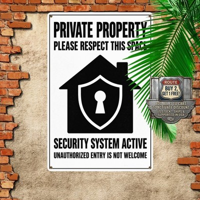 Home Protected By Lord Metal Sign Religious Faith Wall Decor Plaque