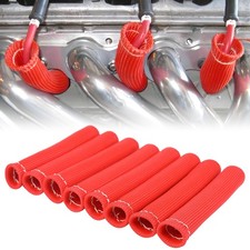 8PCS Spark Plug Wire Heat Shield Sleeve for LS1/LS2 SBC BBC350 454, Red
