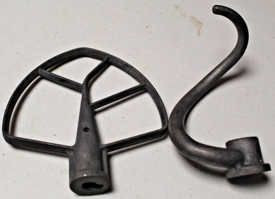 KitchenAid Stand Mixer Aluminum Attachments Spiral Dough Hook & Flat Beater