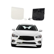 Car Front Bumper Tow Hook Cover Compatible With White Right Passenger Side