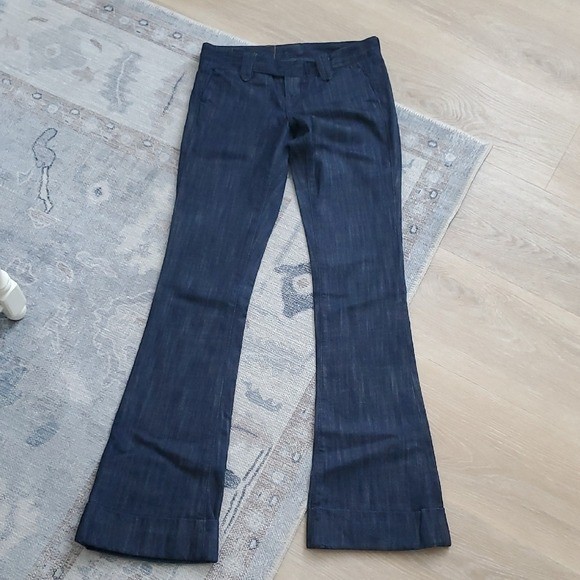 True Religion Dark Denim Cuffed Jeans Trouser Pants Sz25