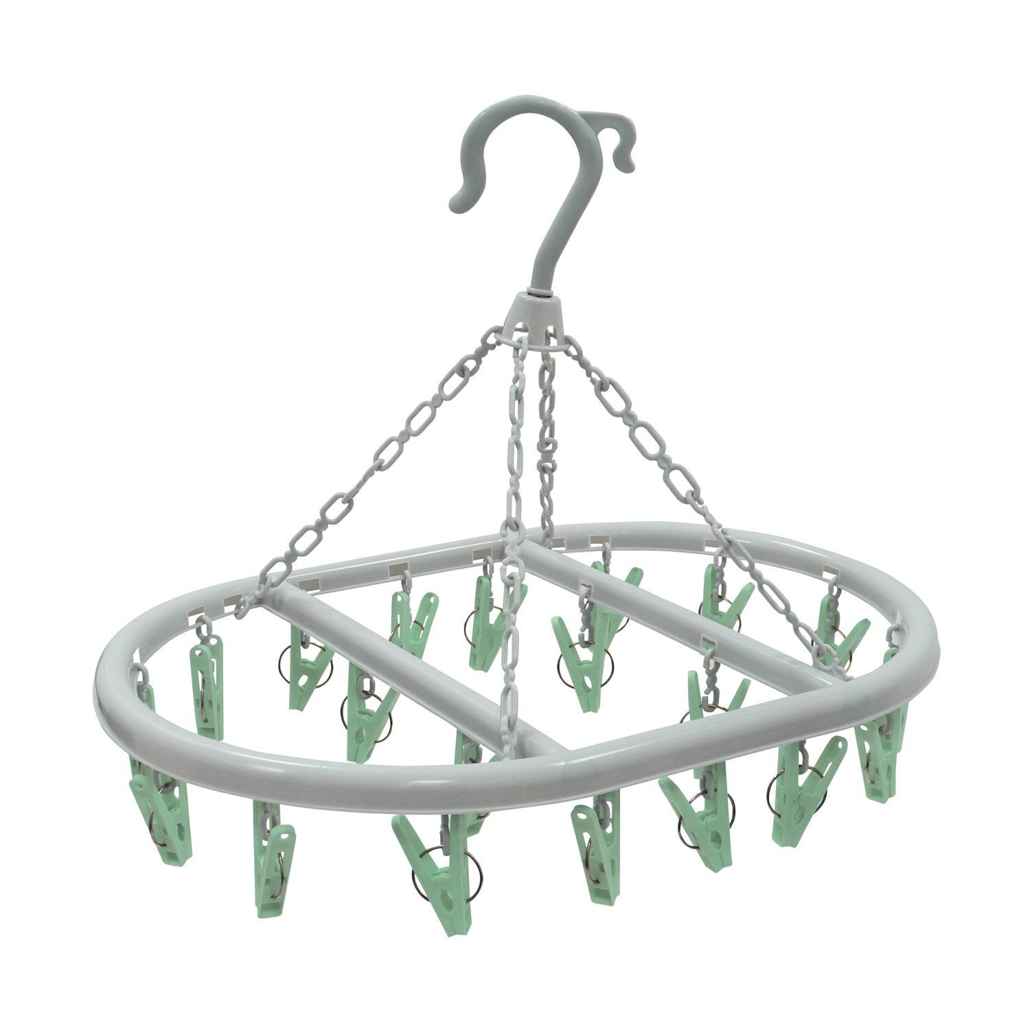 JVL Oval Sock Dryer 20 Pegs – Hanging Laundry Airer Rack, Indoor/Outdoor