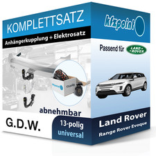 G.D.W. Anhängekupplung abnehmbar und E-Satz für Range Rover Evoque 2018-2020 neu