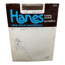 Vintage Hanes Ultra Sheer Pantyhose B Barely There 710 Nude Heel Reinforced Toe