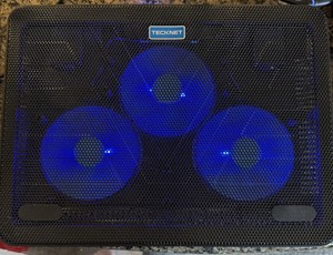 TeckNet Laptop Cooling Pad | Portable Slim | USB Powered | 3 Blue LED Fans Black