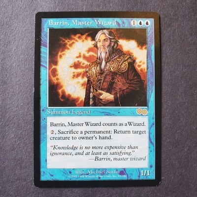 MTG Magic the Gathering Barrin, Master Wizard Urza's Saga Damaged w ...