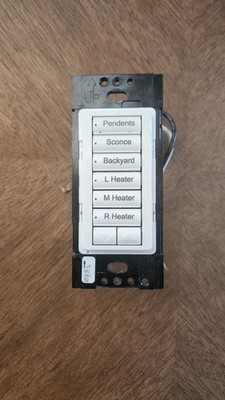 Lutron Radio Ra2 RRD-W6BRL  6 Button Keypad - White